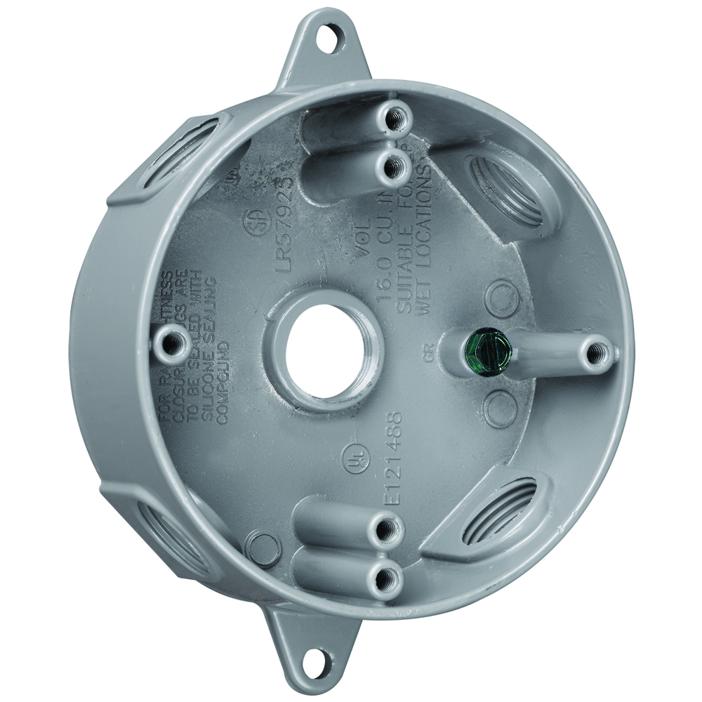 WPRB25 Weatherproof Round Die-Cast Aluminum Box, Gray