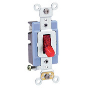 1201-PLR Illuminated ON Self-Grounding AC Quiet Toggle Switch, 120 V AC, 15 A, 1/2 hp Power Rating