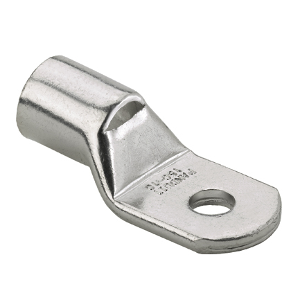 LCMA240-10-X Pan-Lug 1-Hole Metric Compression Connector Lug, 240 sq-mm Rigid/Stranded Copper Conductor, Die Code: P87, M10 Stud, Tin Plated Copper