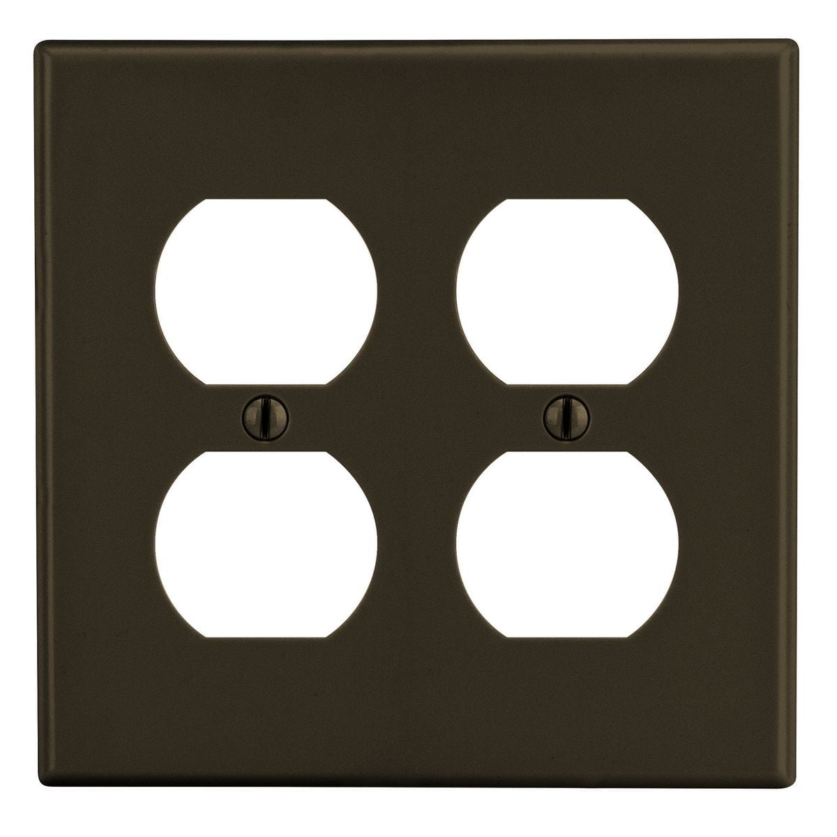 P82 Non-Metallic Standard Wall Plate, 2 Gangs, 4.69 in W x 4.63 in H, Polycarbonate Thermoplastic, Brown