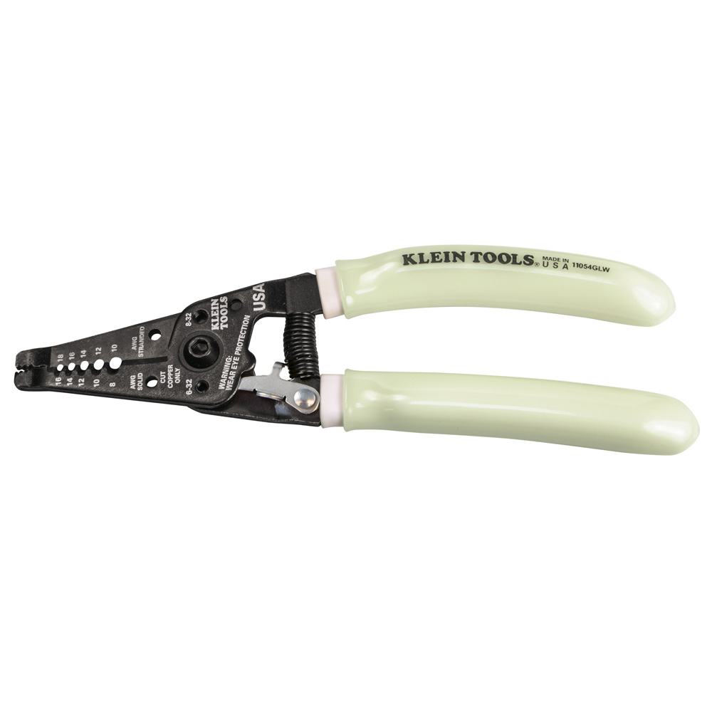11054GLW Hi-Viz Wire Stripper/Cutter, 16 to 8 AWG Solid, 18 to 10 AWG Stranded Cable/Wire