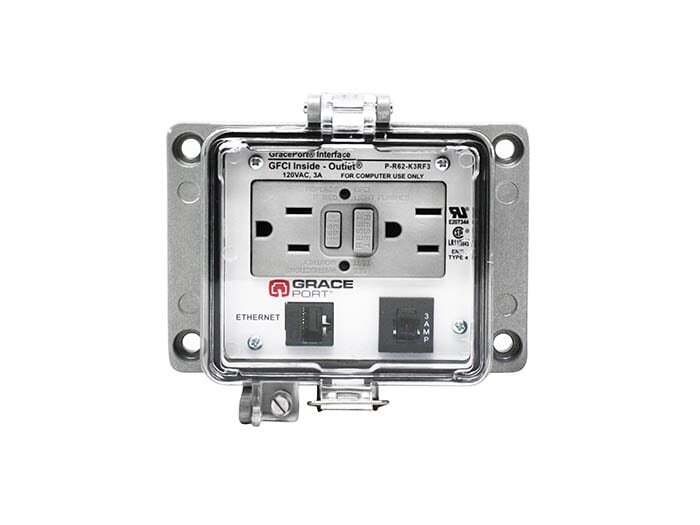 P-R62-K3RF3 Bulkhead Computer Port Connector Interface, Plastic Housing