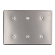 84035-40 Standard Size Blank Wall Plate, 3 Gangs, 6-3/8 in W x 4-1/2 in H, 302 Stainless Steel