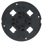 In-Floor Delivery Systems, SystemOne, Sub-Plate, (4) 20A, 125V Receptacles, (4) Panduit Mini Com Openings, Black