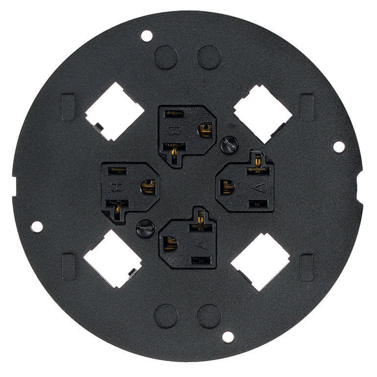 S1SP4X4PA Standard Fire-Rated Poke-Through Sub Plate, 5.36 in Dia, 6.26 in L, Cast Aluminum
