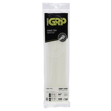 GRP-1450 Cable Tie, 14 in L, 50 lb Load, Nylon 6/6, Natural