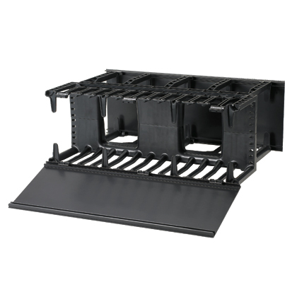 NM4 NetManager 2-Sided High Capacity Horizontal Cable Manager, 19 in W x 13.1 in D, 4 Rack, ABS