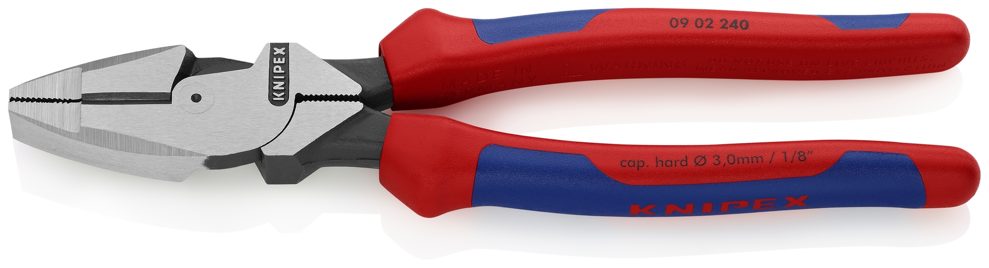 High Leverage Lineman's Pliers New England Head, 9 1/2 in., Multi-Component, Bulk