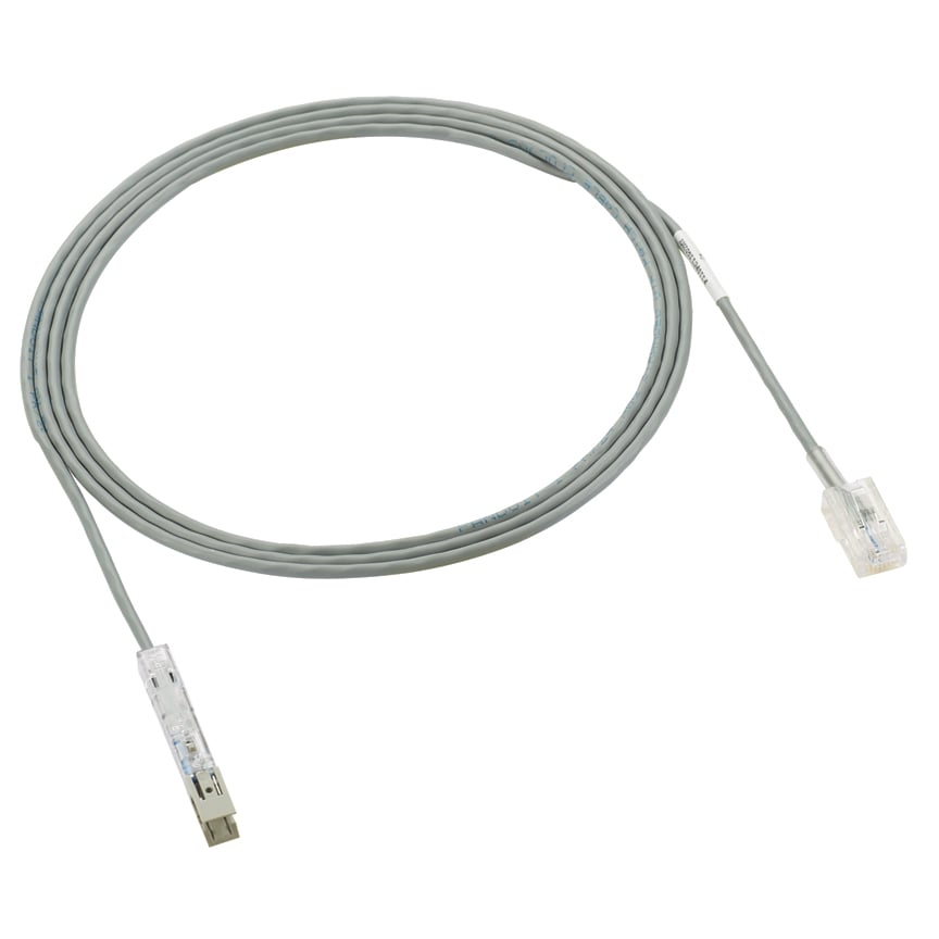 P110PC1IGD2MY Pan-Punch U/UTP Patch Cord Assembly, Cat 3, 24 AWG, 110 Plug/110 Boot Connector, 6.56 ft L Cord