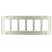 84436-40 Decora Standard Size Wall Plate, 6 Gangs, 11.8 in W x 4.5 in H, 302 Stainless Steel