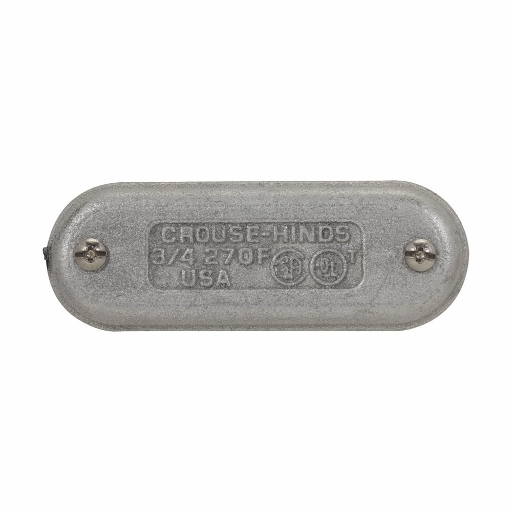 870F Condulet Form 7 Wedgenut Cover, 2-1/2 in, 3 in Hub, For Use With Condulet Rigid Conduit Bodies, Feraloy Iron Alloy, Electro-Galvanized/Aluminum Acrylic Painted
