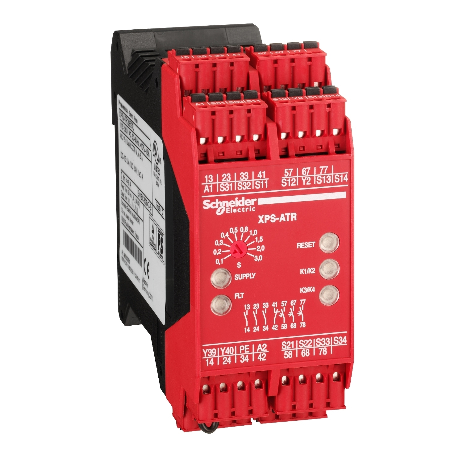 XPSATR39530P Preventa Safety Relay, 3NO 3 Form A Contact, 110/230 VAC V Coil
