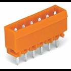 THT male header; 1.0 x 1.0 mm solder pin; straight; Pin spacing 5.08 mm; 10-pole; orange