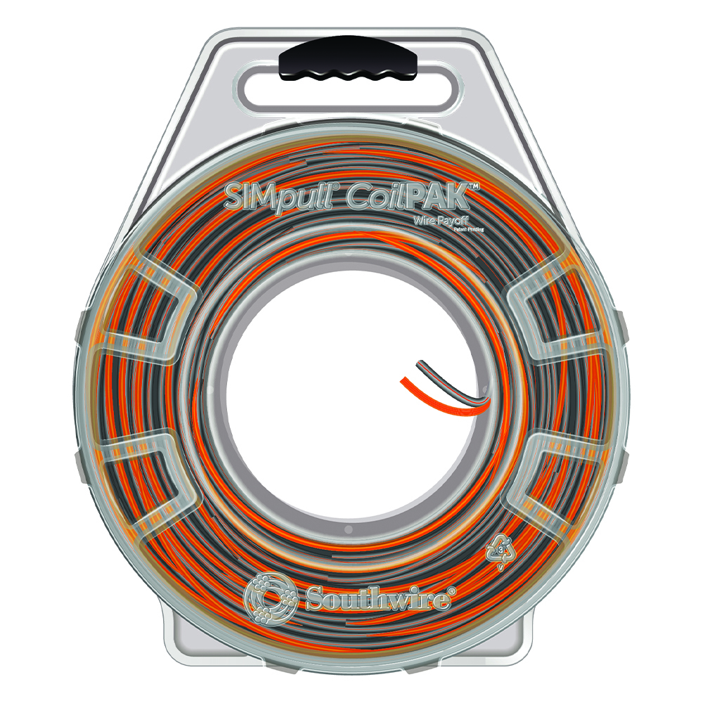 58725501 THHN Wire, 10 AWG, 2 Copper Conductors, 19 Stranded, Orange/Gray and Orange, 600 ft CoilPak