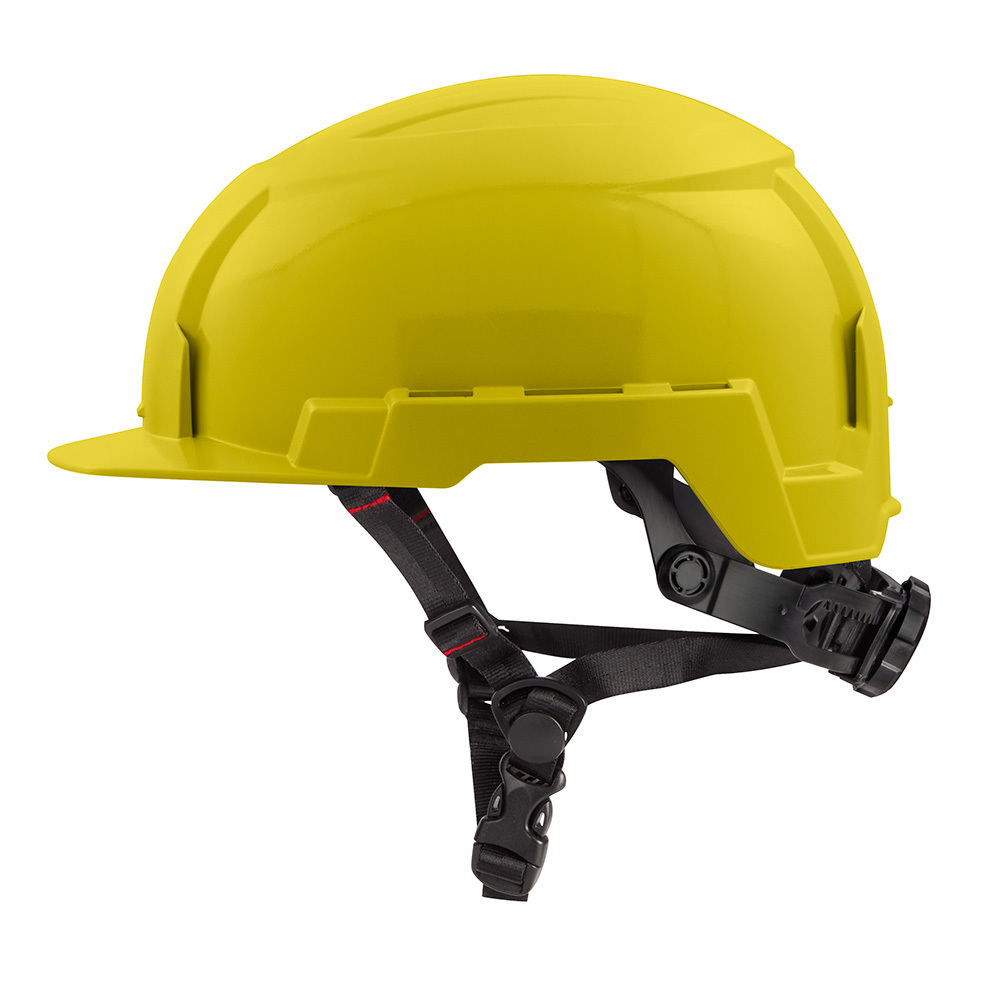 48-73-1323 Adjustable Front Brim Safety Helmet, LEXAN Polycarbonate, Padded Suspension, ANSI Electrical Class Rating: Class E, ANSI Impact Rating: Type II, Swing Wheel Ratchet Adjustment