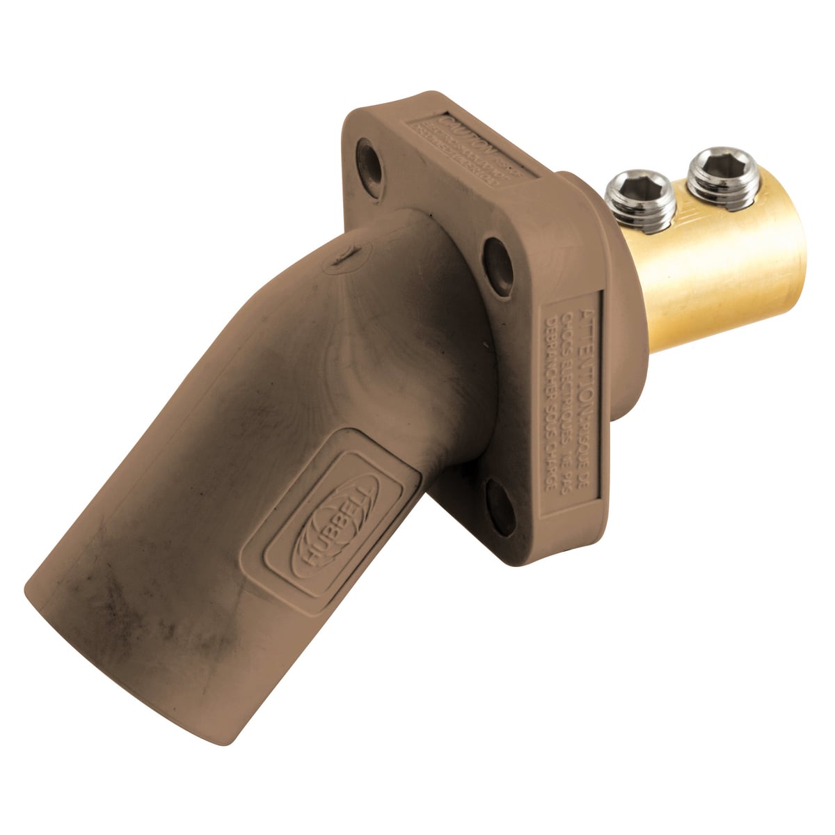 HBLMRABN 16 Series Angled Double Set Screw Inlet Male Standard Single Pole Receptacle, 300/400 A, 4 to 4/0 AWG Wire, Screw Connection, NEMA 3R/4X/12 NEMA Rating