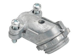 803-DC2 Bridgeport Conduit Connector, 1/2 in Trade, For Use With Flexible Metal Conduit, Die Cast Zinc, Ball Burnished/Mirror Smooth