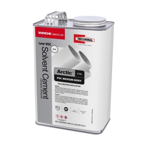 55953 Artic Low VOC Medium Body Solvent Cement, 1 gal Container, Clear