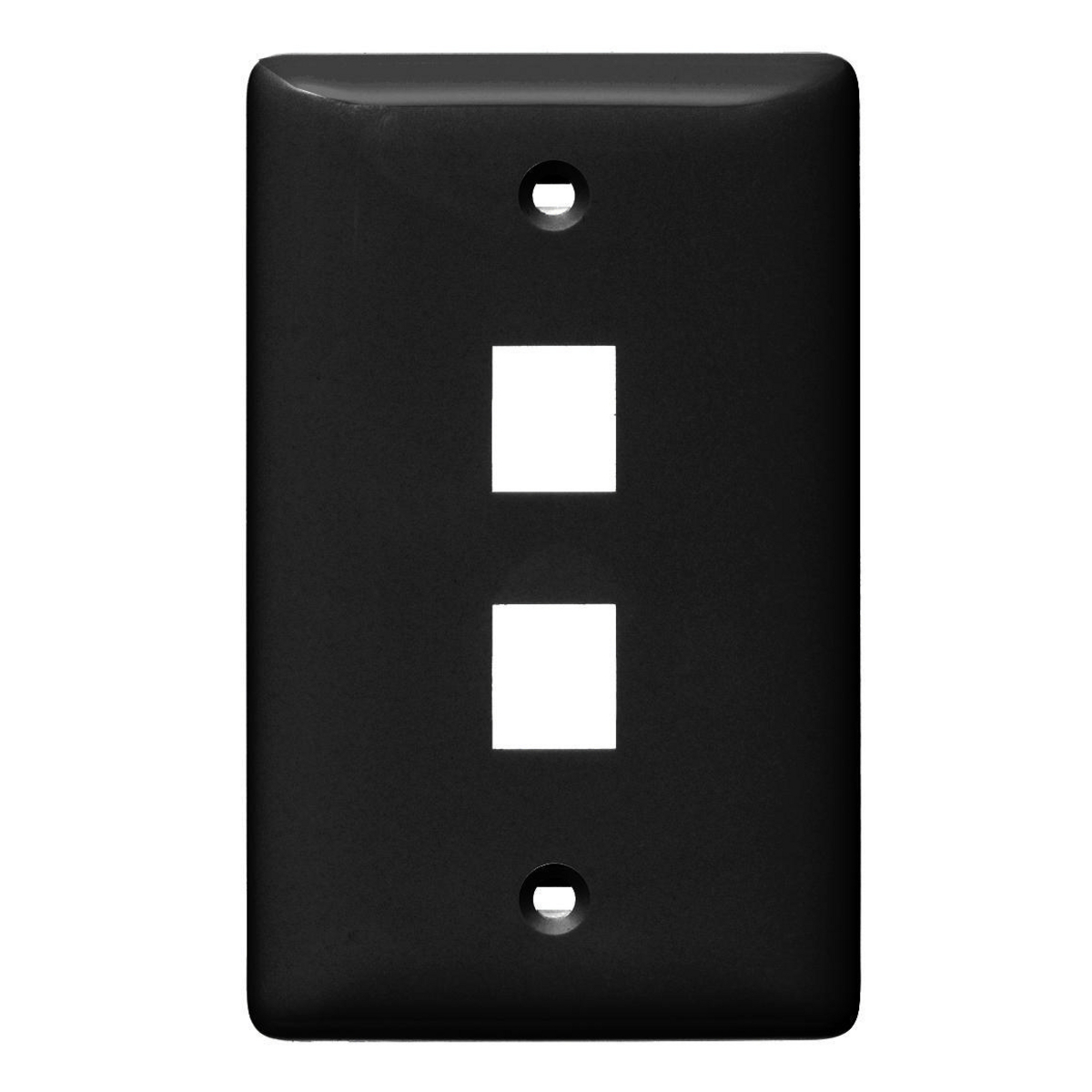 NSP12BK Rear Load Multimedia Faceplate With Jack, 1 Gangs, 2 Ports, Audio/Video/Voice/Data Module, Fastened Mount, ABS