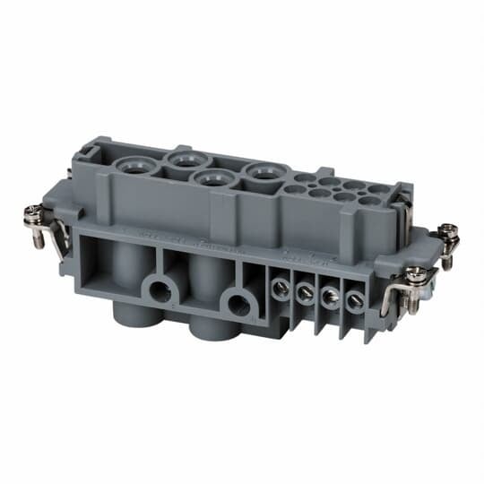 FS112K Pos-E-Kon K Series High/Standard Current Terminal Insert, 12 Positions, 20 to 14 AWG Wire, Female Screw Connection, Glass Filled Thermoplastic