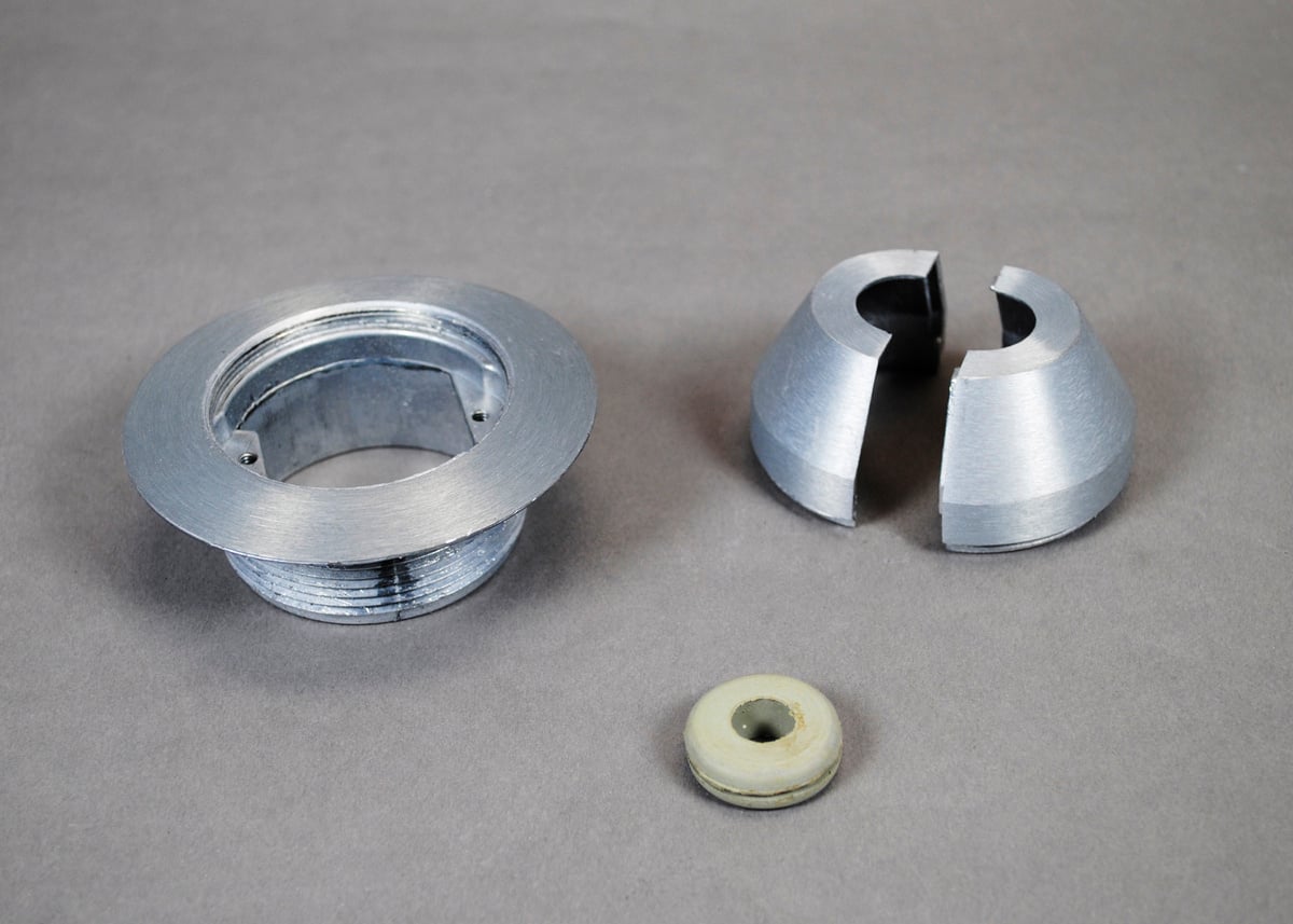 1204AL 1200 Pedestal Communication Service Fitting, For Use With In-Floor System, Aluminum, Brass