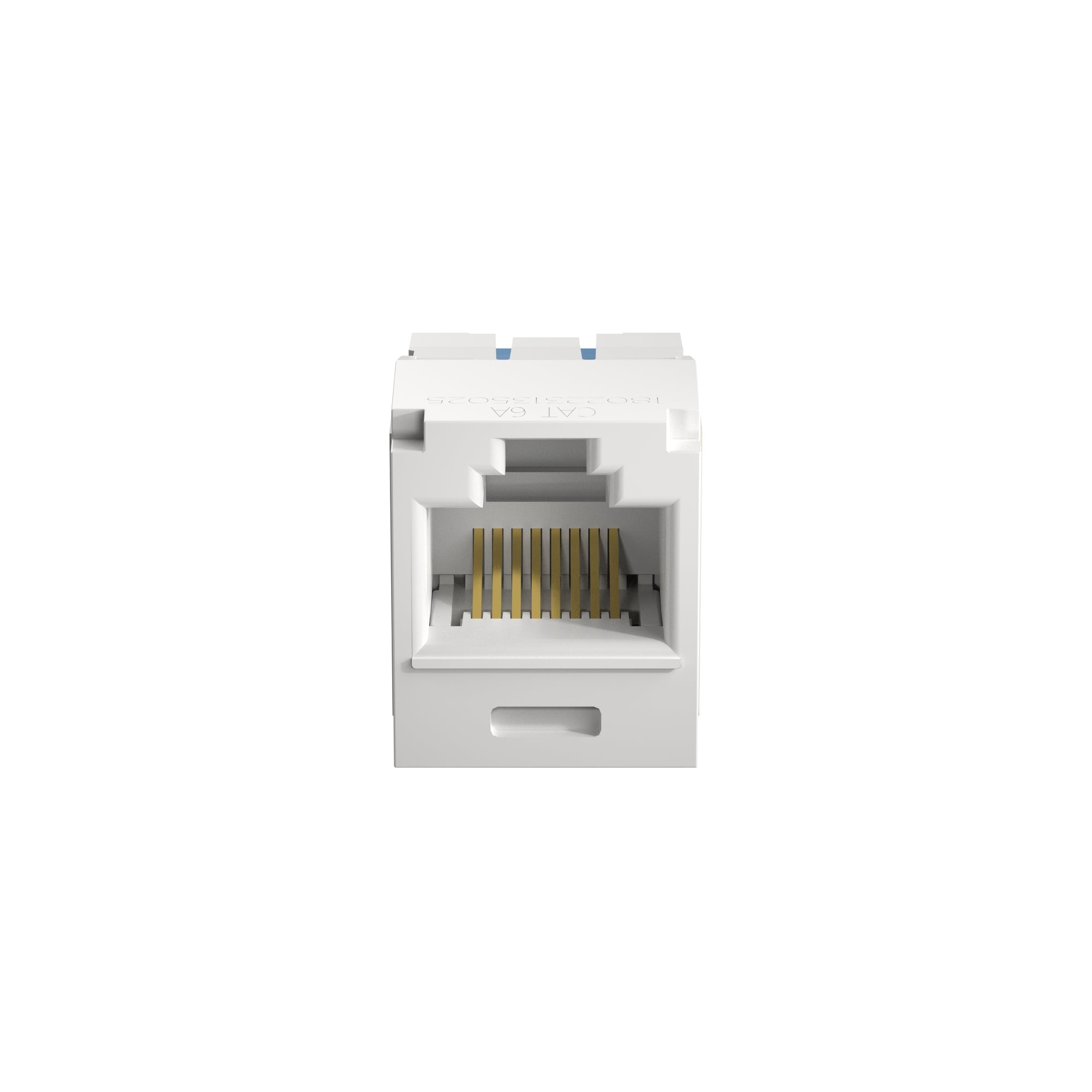 CJ6X88TGWH-24 10Gig PanNet TX6A 8-Position 8-Wire Universal TG Style Unshielded Jack Module, Cat 6A RJ45/Mini-Com Module, 1 Port, ABS/Polycarbonate, White