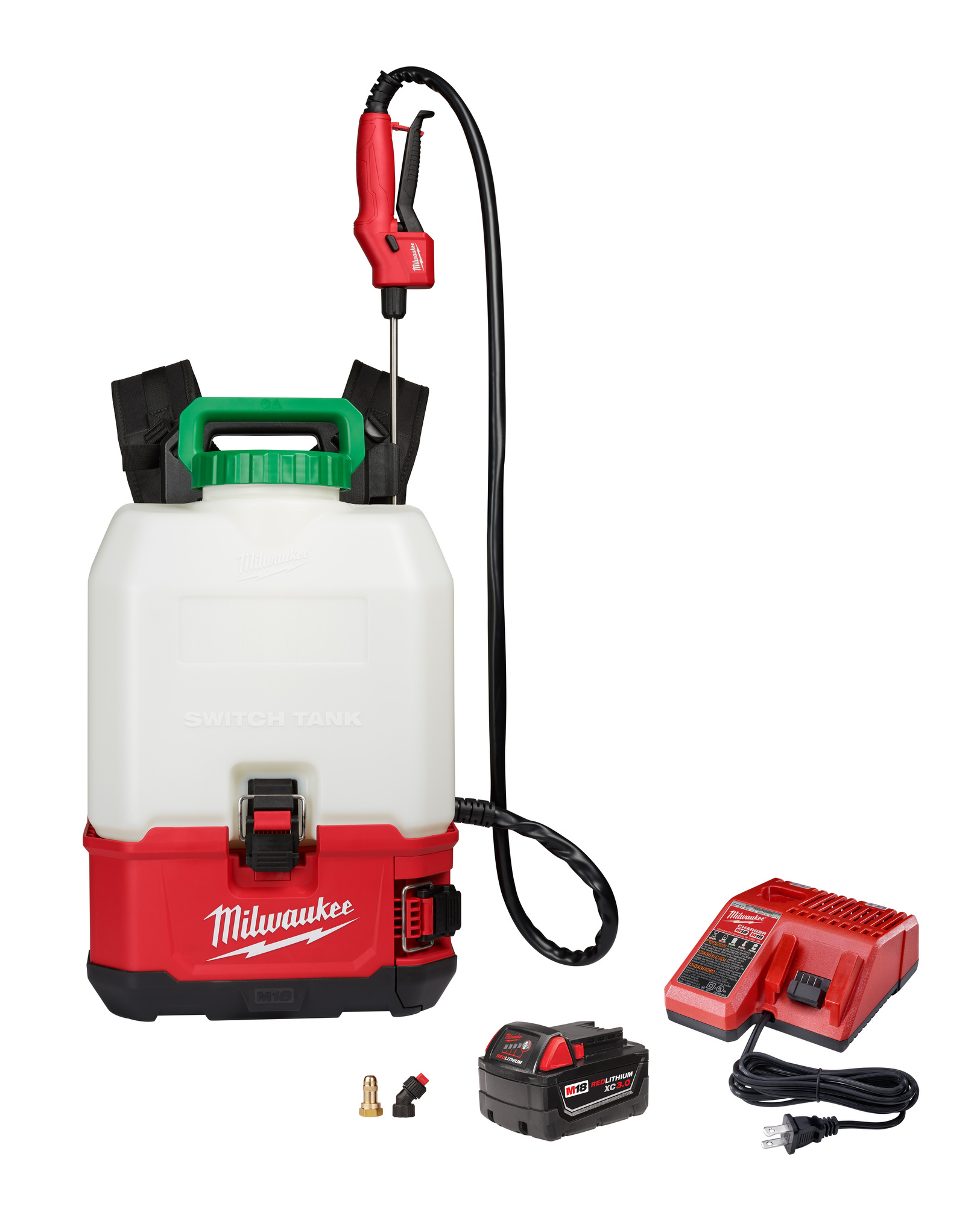 2820-21PS M18 Switch Tank Backpack Sprayer Kit, 4 gal Tank, 20 to 120 psi Pressure