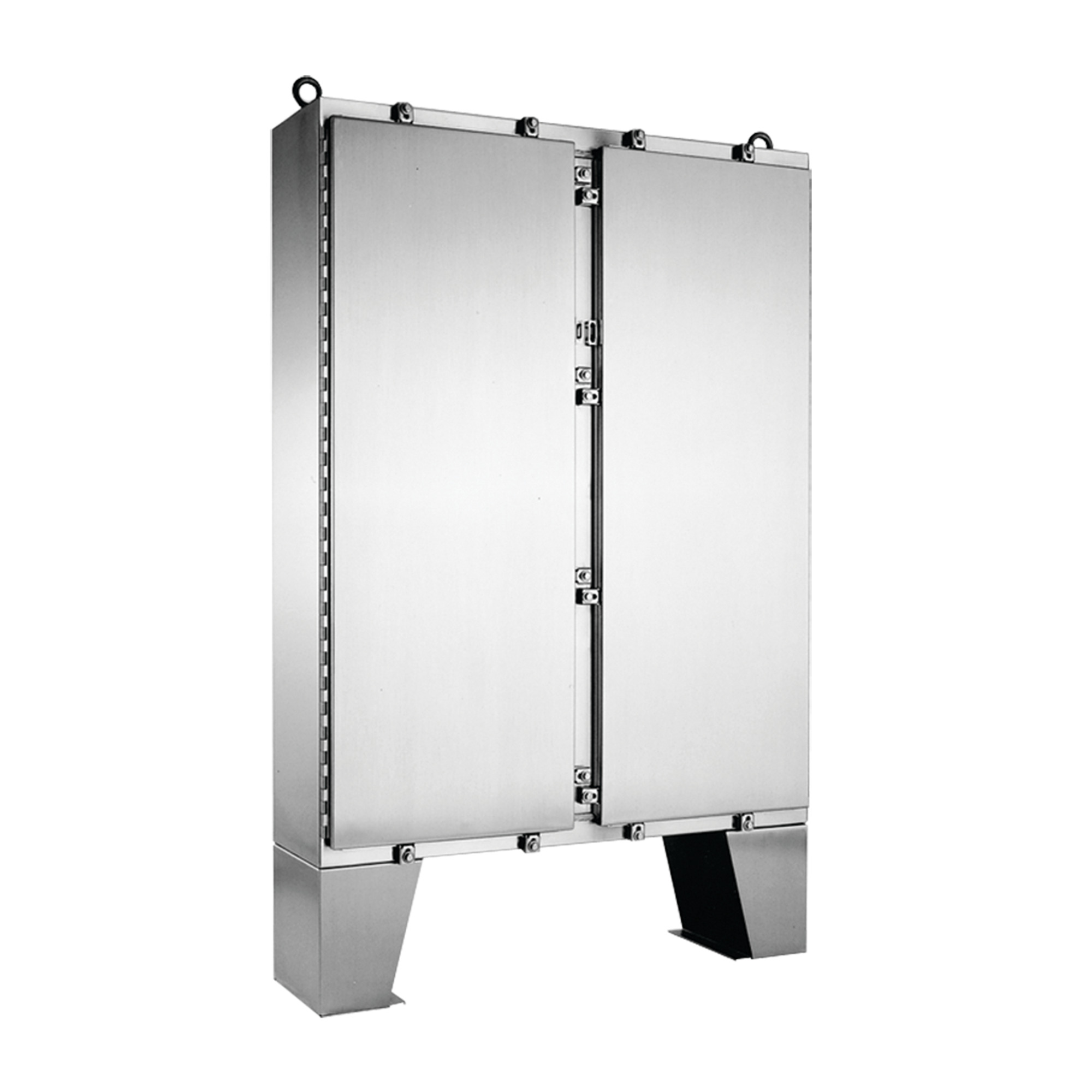 A62H6012SSLP A4SL 2-Door Enclosure With Floor Stand, 62.06 in L x 60.06 in W x 12.06 in D, NEMA 4X/IP66 NEMA Rating, 304 Stainless Steel