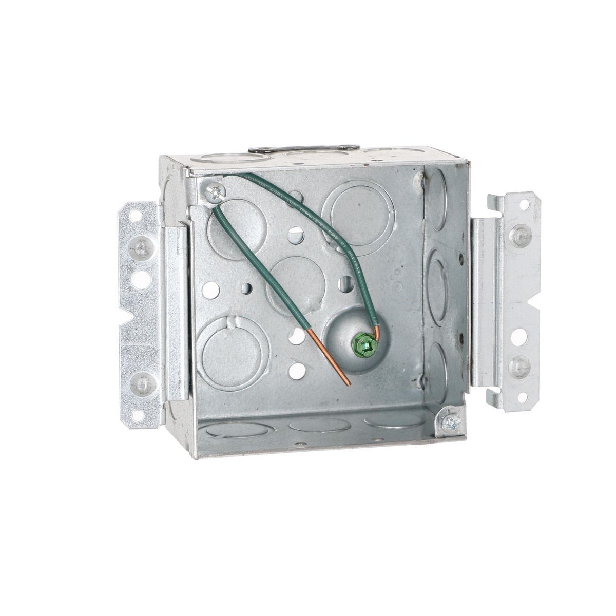 232M Square Box, Steel, 30.3 cu-in Capacity, (16) Knockouts, 4 in H x 4 in W x 2-1/8 in D