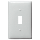 Hubbell Wiring Device Kellems, Wallplates, Nylon, Mid-Sized, 1-Gang, 1)Toggle, Office White