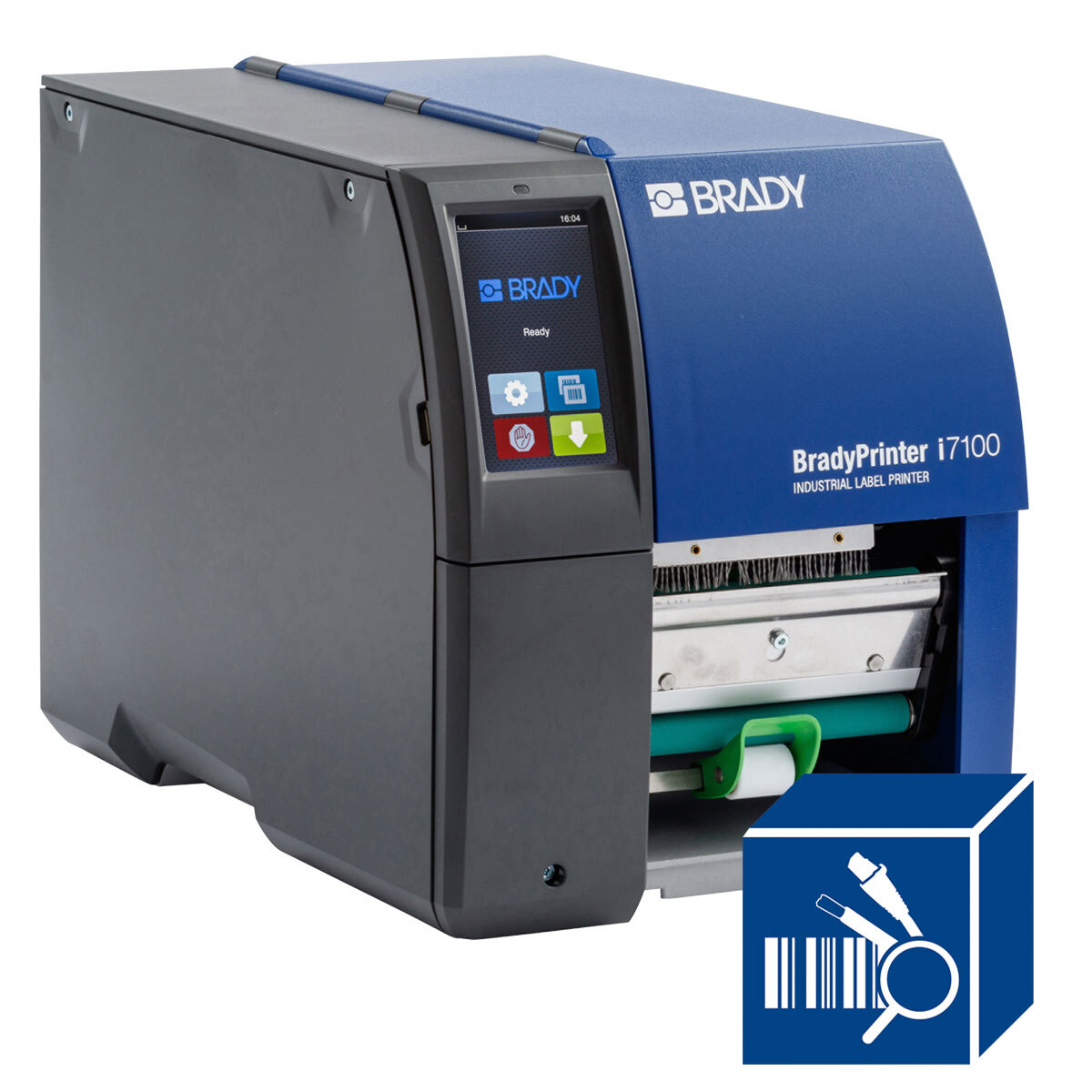 149045 i7100 300 dpi Barcode Capable Industrial Heavy Duty Peel Model Single Color Label Printer, Direct Thermal, Thermal Transfer Print, 4.33 in W Tape, Color Touchscreen Display