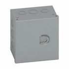 Type 1 junction boxes, 24" height, 6" length, 24" width, NEMA 1, Hinged cover, HC enclosure, Surface mounted, Medium single door, 5 top-bottom knockouts,4 side knockouts, Thru holes, Carbon steel
