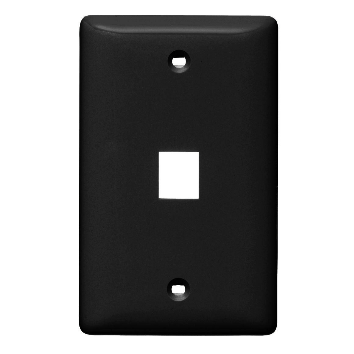 NSP11BK Standard Molded Keystone Faceplate, 1 Gangs, 1 Ports, Multimedia Module, Fastened Mount, High-Impact Thermoplastic