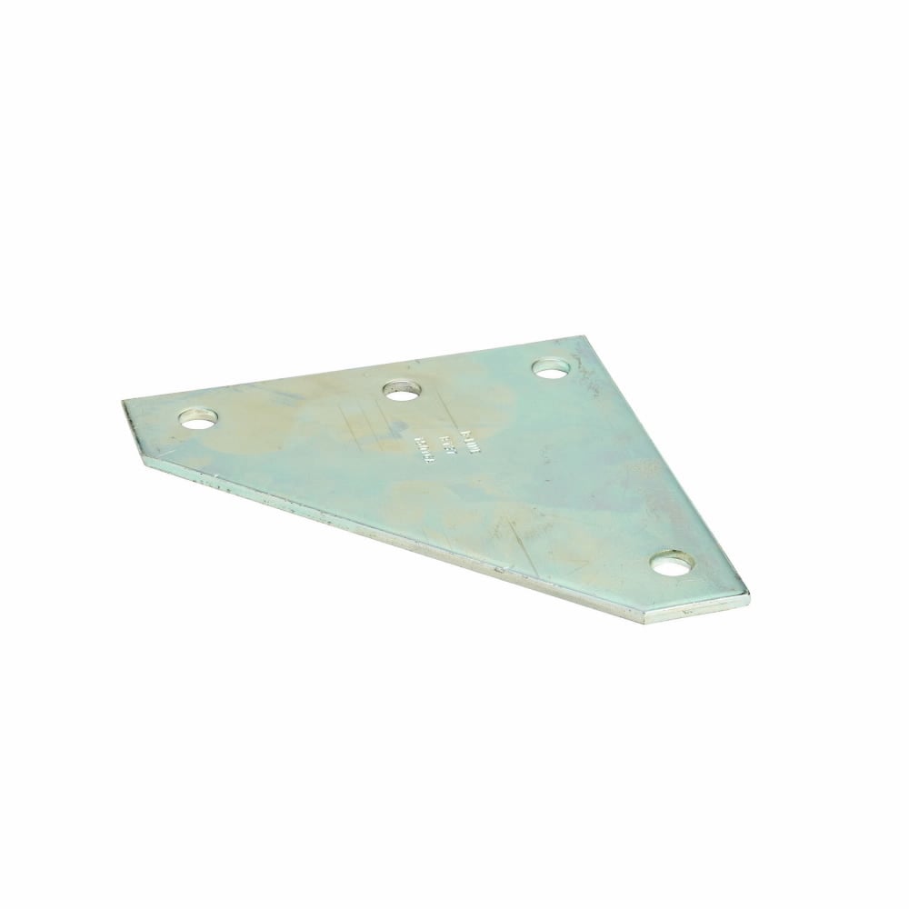 B137ZN Flat Corner Gusset Plate, 4 Holes, 7-5/8 in L x 7-5/8 in W x 1/4 in THK, Strip Steel