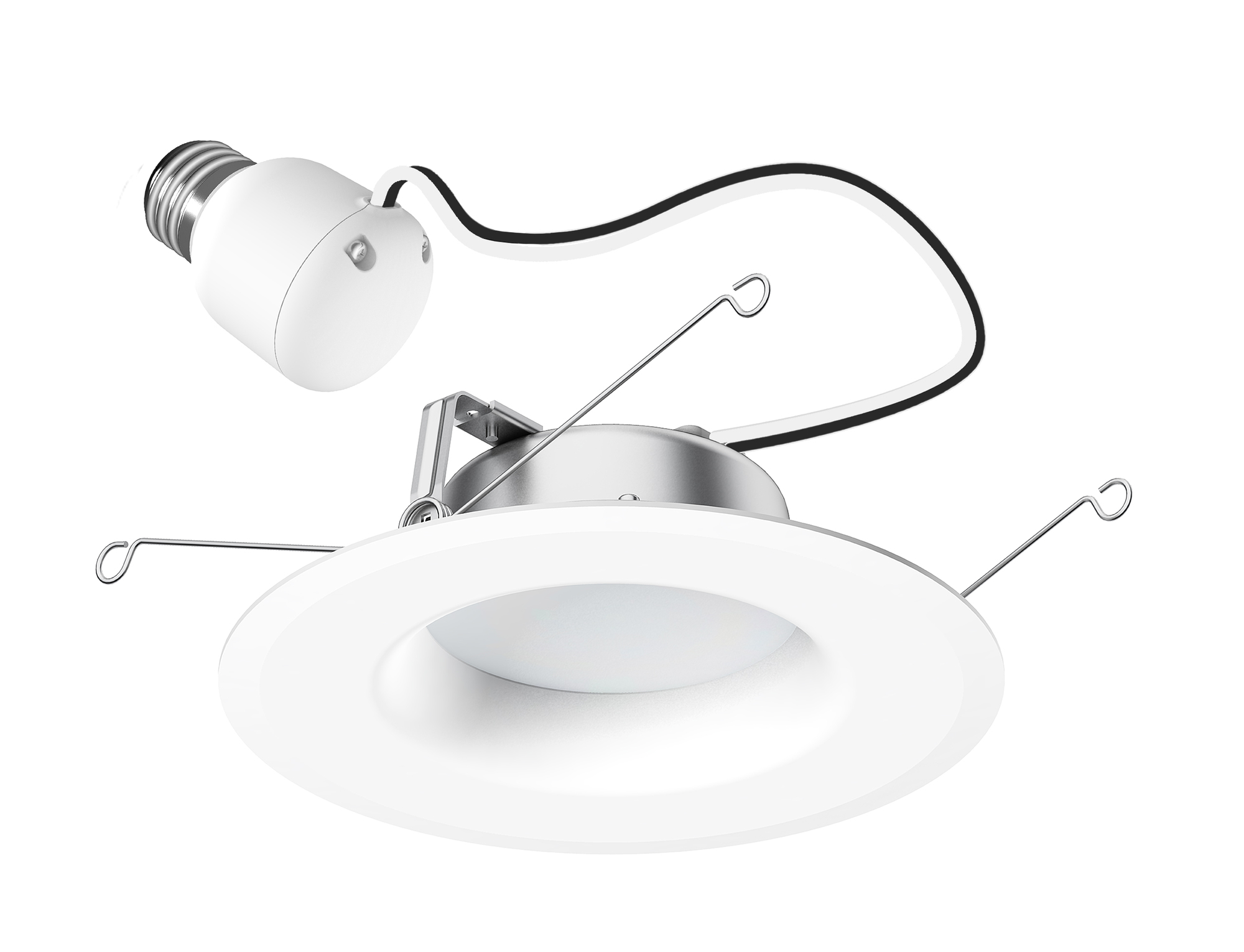 LED8DRS6/840-120 Dimmable Replacement LED RS Can Downlight With Pigtail Attachment, 6 in Ceiling Opening, 120 V
