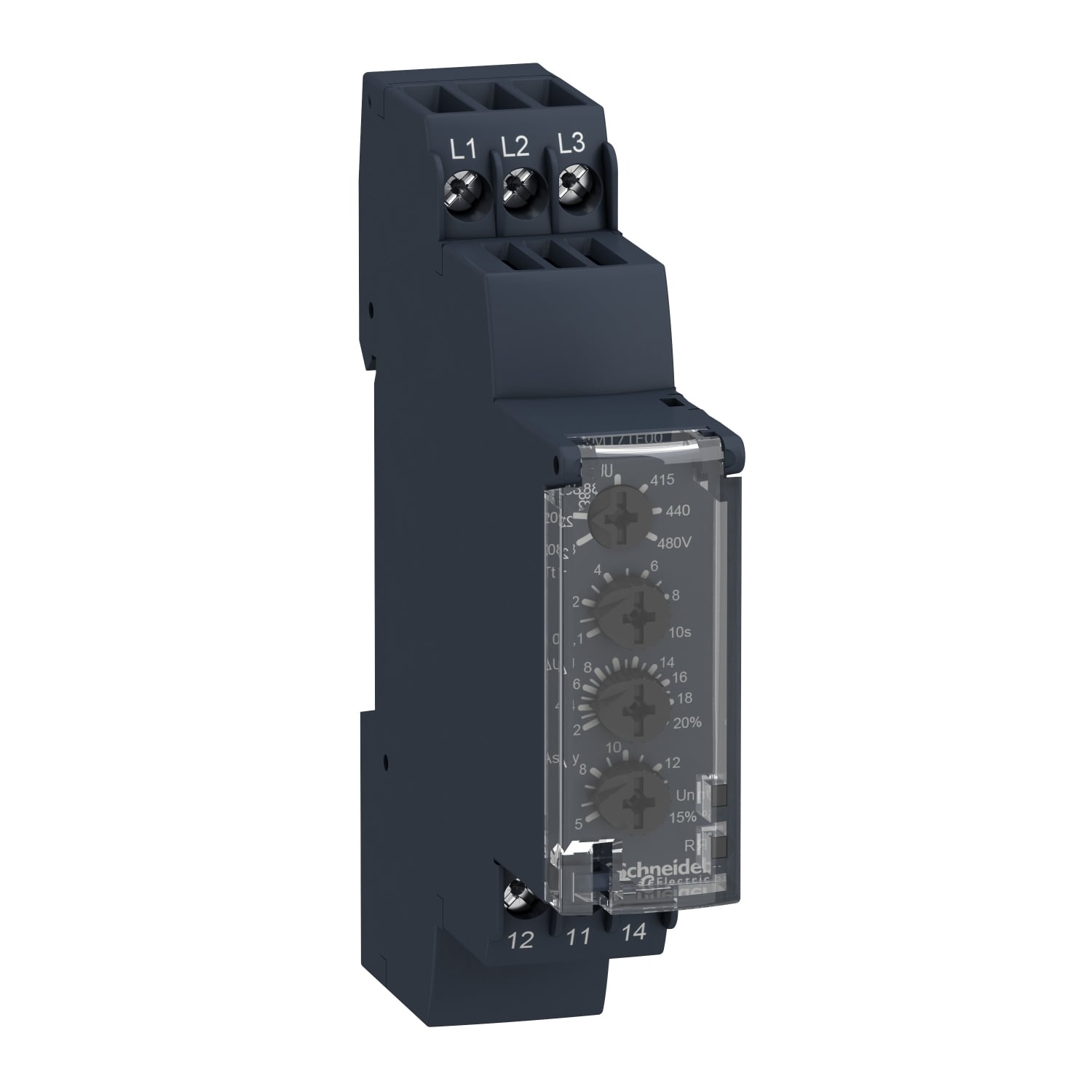 RM17UB310 Zelio 3-Phase Modular Measurement Voltage Control Relay, 5 A, 1CO 1 Form C SPDT Contact, 208 to 480 V AC V Coil