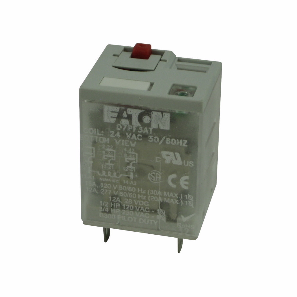 D7PF3AT1 Fixed Contact Full Featured General Purpose Relay, 20 A, 3 Form C 3PDT Contact, 24 V DC V Coil
