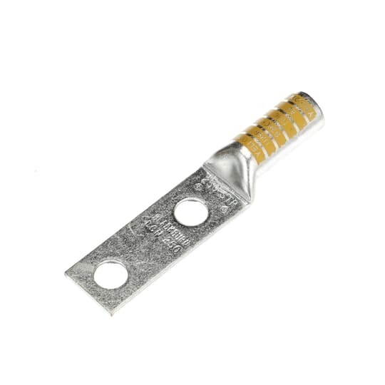LCN250 Color-Keyed 2-Hole Compression Lug, 250 kcmil Flexible/Stranded Copper Conductor, 1/2 in Stud, Copper
