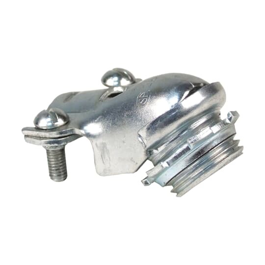 265 T&B Non-Insulated Squeeze Conduit Connector, 3/8 in Trade, 0.406 to 0.656 in Cable Openings, For Use With Armored Cable and Flexible Metal Conduits, Steel, Zinc Plated