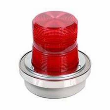 50R-N5-40WH AdaptaBeacon Flashing Beacon, 120 V AC, Halogen Lamp, Surface Mount, Red Lens