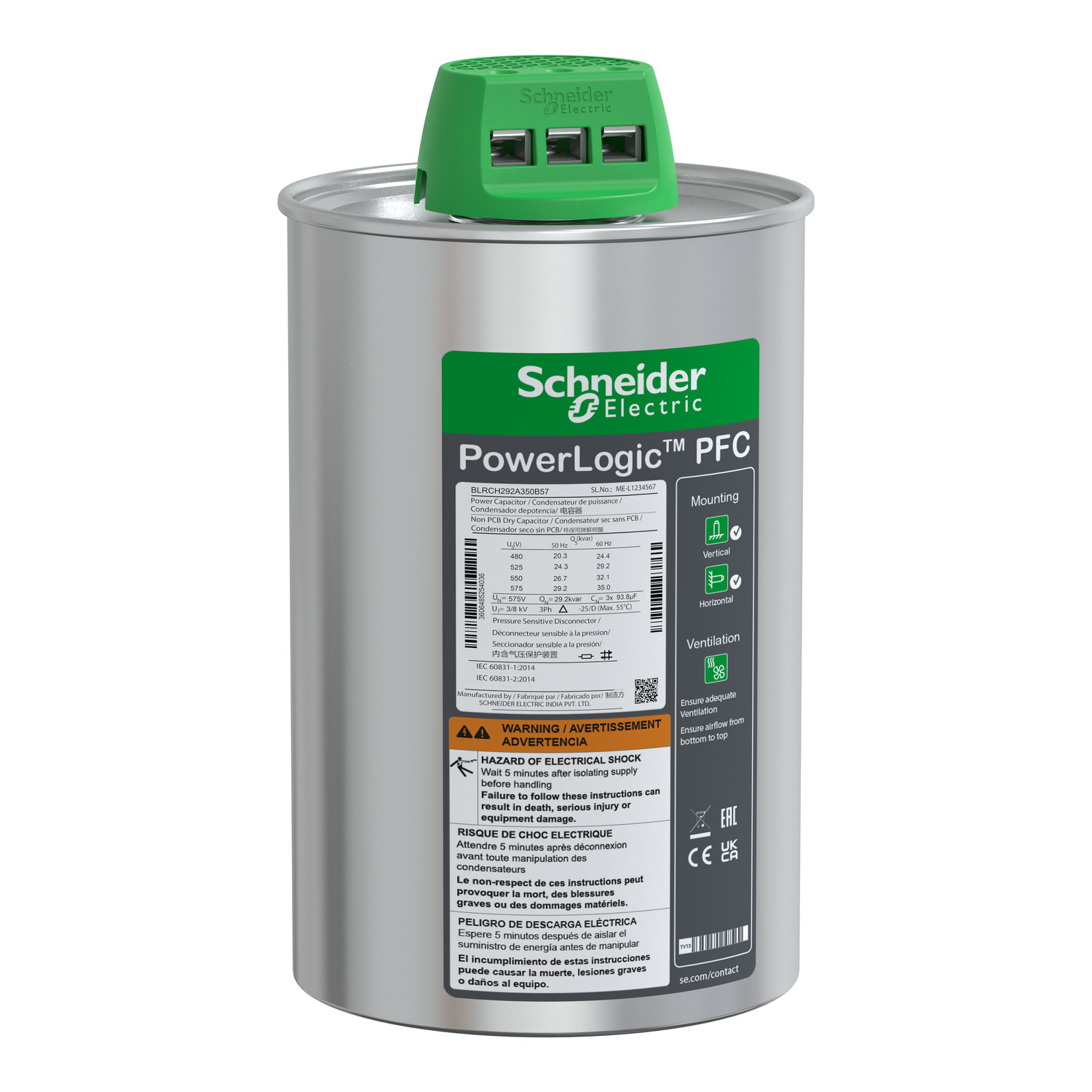 BLRCH292A350B57 Heavy Duty Capacitor, 575 V AC