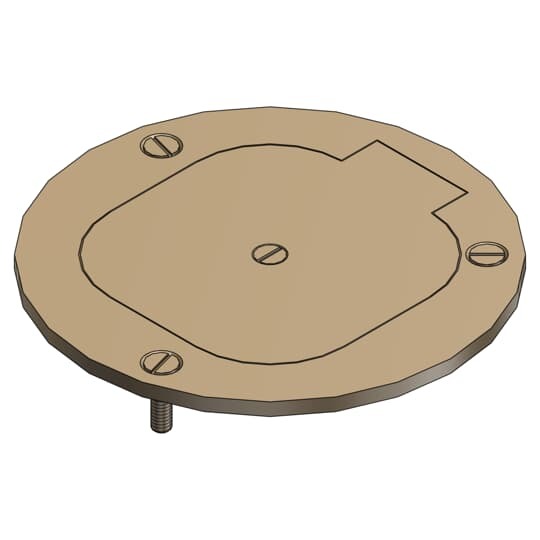 P-60-DR Steel City Cover Plate, 4 in Dia, Brass