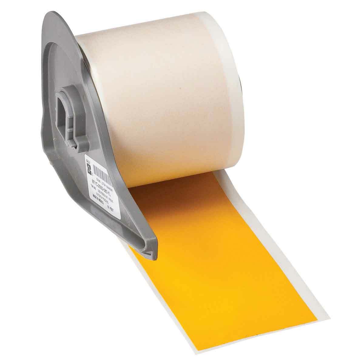 M7C-2000-595-YL All Weather Permanent Adhesive Label Tape, 50 ft L 2 in W, Yellow, Vinyl