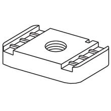 N624WOZN Channel Nut, For Use With B62 and B72 Series Mini Channel, 0.15 in THK, 1/4-20 Thread, Steel