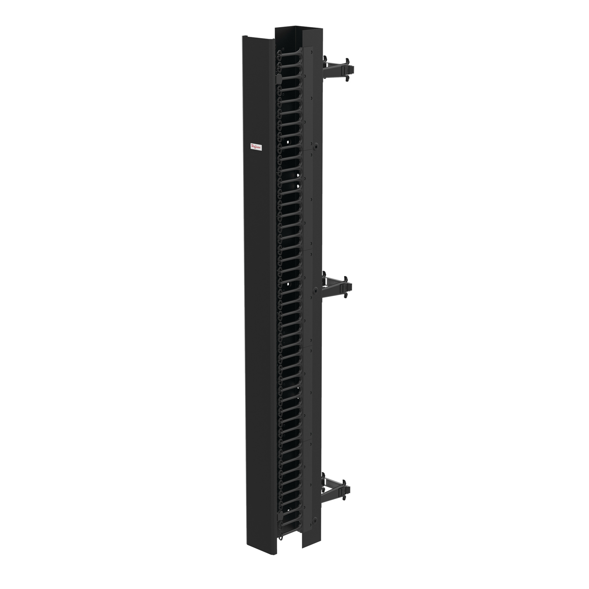EC6D7 CableTek DOFRY 2-Sided Vertical Post Gate Cable Manager, 84 in H x 9 in W x 6 in D, Steel, Black