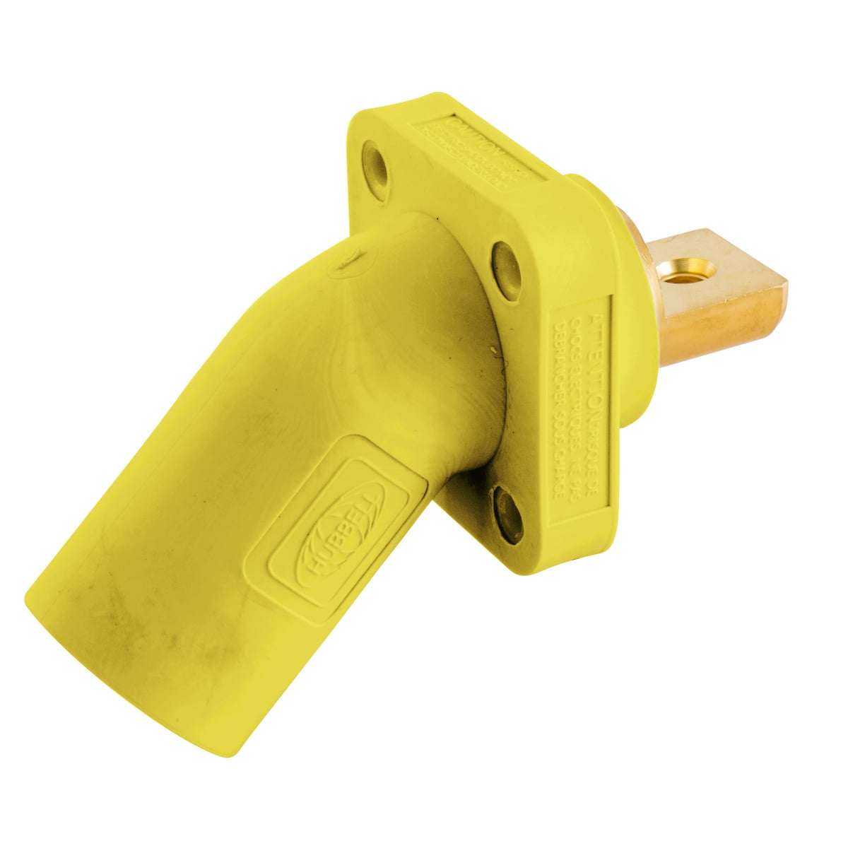 HBLMRABY 16 Series Angled Inlet Male Single Pole Receptacle, 600 VAC/250 VDC, 300/400 A, 4 to 4/0 AWG Wire, Screw Connection, NEMA 3R/4X/12 NEMA Rating
