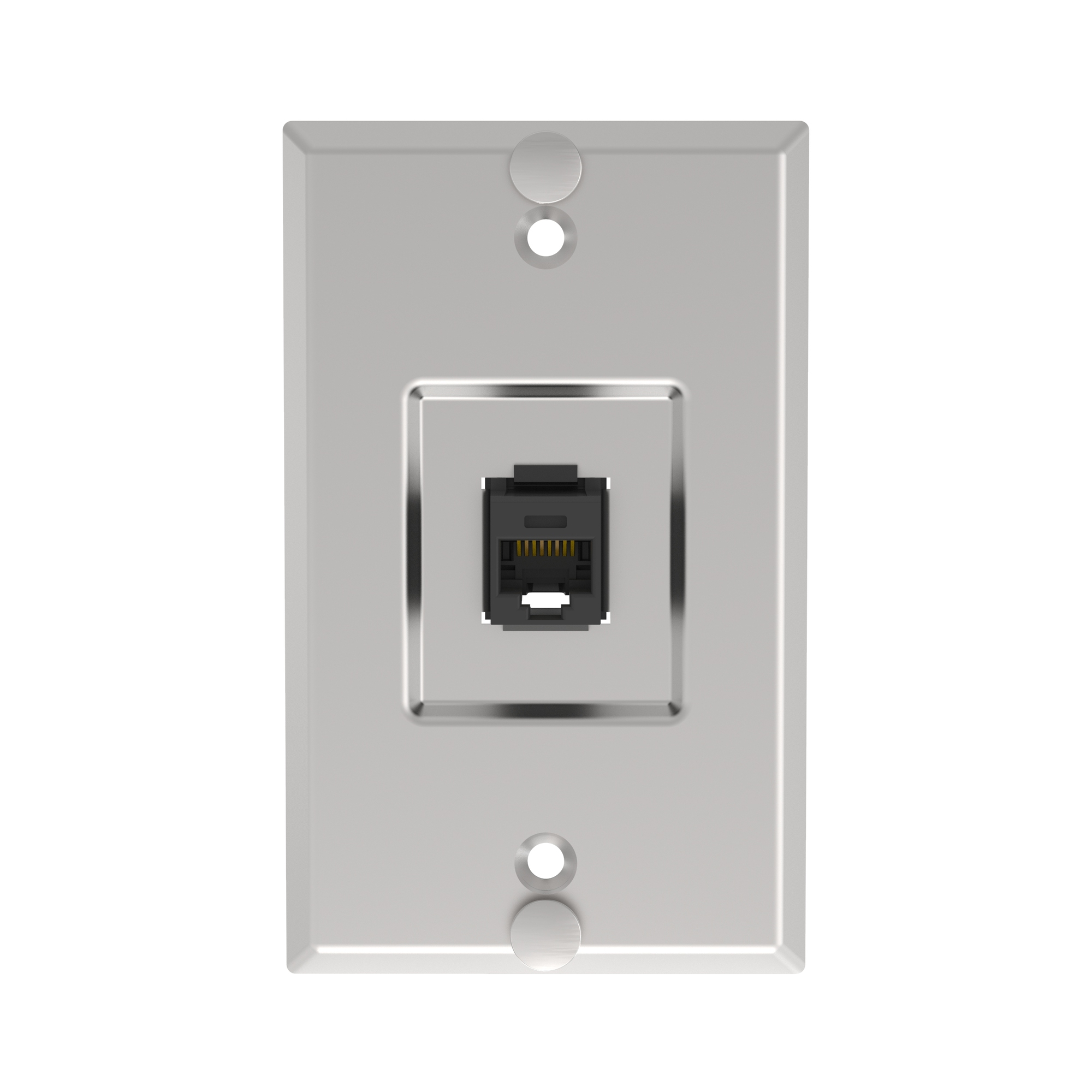 kwpk6 Wall Phone Plate, 1 Gangs, 2.75 in W, Stainless Steel, Box Mounting