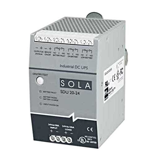 SDU2024 SDU DC Uninterruptible Power Supply, 22.5 to 30 V DC Input, 24 VDC Output, 20 A Power Rating, 4 min Backup