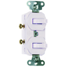 Single Pole, Three way Combination Switch, 15 amps, 120/277 volts, White.