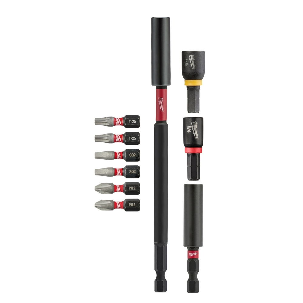 48-32-4513 Shockwave Impact Duty Driver Bit Set, 10 Pieces, 1/4 in Hex Drive, Alloy Steel